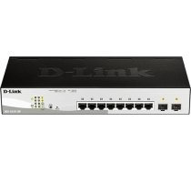 D-Link DGS-1210-10 10 portu gigabitu inteliģentais komutators (8 x 10/100/1000 Mbit/s Base-T-porti, 2 x 100/1000 Mbit/s SFP-porti), melns / pelēks