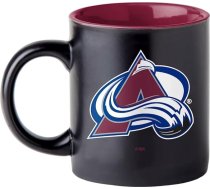 Boelter Brands NHL NHL komandas logotips, divu toņu matēts melns kafijas krūzītis ar komandas krāsas iekšpusi (Colorado Avalanche)