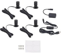 Fockety 4 Pack Mini Spot Light, 360° rotējoša, aptumšojama LED starmešu gaisma ar reostatslēdzēju, USB 5V akcenta gaisma, attēlu gaisma augiem, juvelierizstrādājumu vitrīnai, gleznošanai, modeļu plauktiem (balta)