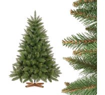 FairyTrees Mākslīgā Ziemassvētku eglīte 120 cm egle Dabīga ar eglīšu koka statīvu Mākslīgā Ziemassvētku eglīte ar zaļu stumbru Ražots ES