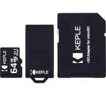 64 GB MicroSD 10. klases atmiņas karte, kas saderīga ar Sony SLT-A57, SLT-A37, SLT-A99, SLT-A58, SLT-A77 II, DSC-WX220, DSC-WX350, DSC-W800, DSC-WX500 DSLR kamerām | Micro SD 64 GB