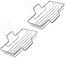 2 Pack dušas ziepju turētājs Stipra nerūsējošā tērauda nerūsējošā tērauda ziepju sūkļu turētājs ziepju trauks Sienas pašiztukšošanās dušai Vannas istaba Virtuve