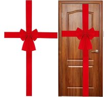 WILLBOND Ziemassvētku loku skapja durvīm, liels sarkans loks, Ziemassvētku vainags, loks, Ziemassvētku eglītes loks, svētku, iepakojuma, kamīna, priekšējo durvju vai ballīšu piederumi