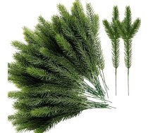 Violeta zvaigzne Mākslīgās priedes adatas, zaru virtene, 10,5 x 2,5 collas, zaļie augi, priedes adatas, mākslīgās zaļās priedes adatas DIY virtenei, vainagam, Ziemassvētku rotājumiem un mājas dārzam