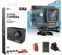 SJCAM SJ4000 Action Cam 4K30fps WiFi kamera, 40MP Ultra HD 170°FOV ar ledus attēla stabilizāciju, zemūdens kamera 30 m / 98 pēdas ūdensizturīga kamera ar 2 baterijām, 32G SD karti un ķiveres stiprinājumu