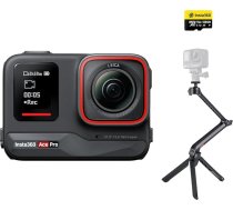 Insta360 Ace Pro Creator Kit - ūdensizturīga rīcības kamera, izstrādāta kopā ar Leica, 1/1,3" sensors un AI trokšņu samazināšana vislabākajai attēla kvalitātei, 4K120fps, 2,4" salokāms ekrāns