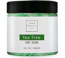 HERBORGANIC HerbOrganic Antibakteriāls pēdu skrubis ar tējas koka eļļu - 200g - eksfoliē, mitrina un attīra - palīdz pret tulznām, tulznām, tulznām, kāju sēnīti, tinea cruris un pēdu aromātu - zaļš