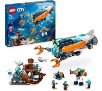 LEGO 60379 City Deep-Sea Explorer zemūdens zemūdenes rotaļlieta, zemūdens komplekts ar dronu, mehāniķi, nirēju minifigūriņām un dzīvnieku figūriņām, Ziemassvētku dāvana bērniem no 7 gadiem, zēniem un meitenēm