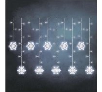 EMOS Sniegpārslu virtene ar 60 LED diodēm, gaismas aizkars 135 cm + 5 m kabelis, vēsā balta gaisma, LED gaismas virtene + barošanas bloks, gaismas ilgums 10 000 stundu, IP20 iekštelpām, svinībām, Ziemassvētkiem,