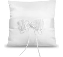 Kāzu gredzenu spilvens, 20 x 20 cm, balts kāzu gredzenu spilvens, gredzenu statīvs ar loku un pērlēm, laulības pāra gredzenu turētājs, kāzu gredzenu spilvens, vienkāršs saderināšanās vai skaista kāzu apdare