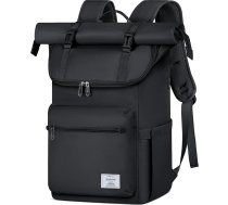 Lubardy Rolltop mugursoma Vīriešiem Sievietēm Ūdensizturīga mugursoma Vīriešu klēpjdatora mugursoma 17 collu ar USB caurumiem Skolas mugursoma Dienas mugursomas universitātei Darbam, ceļojumiem, atpūtai, melna, gadījuma rakstura