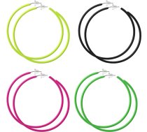 Neona hoop auskari Sieviešu Vintage lieli spilgti hoop auskari Viegli 80. gadu klasiskie lielie paziņojuma auskari 80s 90s apģērbs Sieviešu puse Vintage kostīms puse Ziemassvētku auskari
