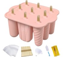 9 dobumu silikona popsicle veidnes rozā krāsā