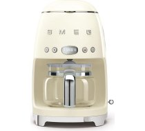 Smeg, DCF02CREU Filtrēšanas kafijas automāts, aromāta un automātiskās palaišanas funkcija, stikla karafe līdz 12 tasītēm, 2 intensitātes līmeņi, sildīšanas funkcija, 1050 W, krēmkrāsas krāsā