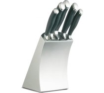 KitchenCraft MasterClass Trojan Designer nerūsējošā tērauda nažu komplekts un nažu bloks, 6 gab.