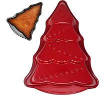 Ziemassvētku eglīšu cepšanas panna Virtuves cepšanas veidņu rīki šokolādes kūku saldējuma cepšanai Cake Bundt Cake Ziemassvētku nepielipīga cepšanas apdare (1A - sarkana - Ziemassvētku eglīšu kūku veidne)