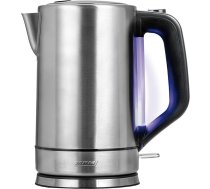 MPM MCZ-121M tējkanna 1,7 l, nerūsējošā tērauda korpuss, 2200 W, automātiska vāka atvēršana, zils ūdens līmeņa indikators, nomaināms filtrs, tērauds