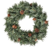 30 cm Ziemassvētku vainags, liels durvju vainags Ziemassvētki ar reālistiskiem priežu čiekuriem, lapu vainags PVC, dekoratīvs vainags Ziemassvētku vainags durvīm, sienai, kamīnam, sienas piekaramais un Ziemassvētku rotājums