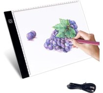 SOUTH AREA - Diamond Painting Accessories LED gaismas galds A4 Professional | 7000LUX spēcīgs apgaismojums | 3 spilgtuma līmeņi | Īpaši plakans un pārnēsājams | Māksla, dizains un bērnu izglītība, balts, melns
