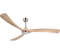 Ovlaim 183 cm klusais līdzstrāvas motora koka griestu ventilators ar gaismu un tālvadības pulti, 3 lāpstiņas, liels iekštelpu āra ventilators lielai dzīvojamai istabai garāžai, dabīgs un sudraba krāsā