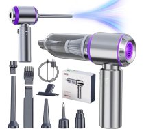 Portatīvais rokas putekļsūcējs Bezvadu putekļsūcējs 15000Pa Auto putekļsūcējs Spēcīgs ar USB ātro uzlādi un 6000 mAh akumulatoru, 4-in-1 daudzfunkcionāls putekļsūcējs automašīnai/birojam/mājām