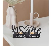 Sweet Home Skaists melns metāla sirds formas rokturis sveces turētājs galda kāzu svētku svinību dekorēšanai