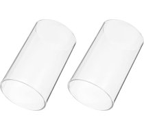 Hurricanes sveču turētājs piedurkne caurspīdīga stikla cilindra abos galos skursteņa caurule atvērta gala LED sveču turētājs kāzu galda apdare 7x20cm (2 Pack)