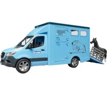 bruder 02674 - Mercedes Benz Sprinter dzīvnieku transportieris ar 1 zirgu - 1:16 transportlīdzekļi, fermas, lauksaimniecība, zirgu pagalms, jāšanas piederumi, zirgu stallis, zirgu piekabe, rotaļlieta, Bworld, rotaļlietas
