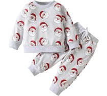 Bērnu zēni meitenes Matching Ziemassvētku izdrukas Apģērbi Top T krekls bikses Ziemas tērpi Kristību kleita