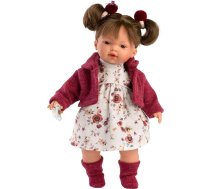 Llorens Vera 1033146 Lelle ar brūniem matiem un brūnām acīm Mīkstā ķermeņa zīdaiņa lelle ar mantiņu 33 cm