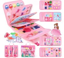 Aizņemta dēļa Montessori rotaļlieta 1 2 3 gadus vecām meitenēm Aizņemta grāmata Sensorā rotaļlieta Lidmašīna Ceļojumu ceļojums Road Trip Toy Ziemassvētku dzimšanas dienas dāvanas mazuļiem