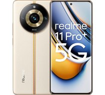 realme 11 Pro+ 5G 12 + 512 GB viedtālrunis, 200 MP OIS SuperZoom kamera, 120 Hz izliekts Vision displejs, 5000 mAh masīva baterija, 100 W SuperVOOC uzlāde, Sunrise Beige krāsā