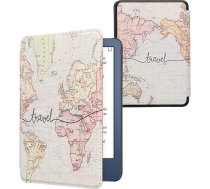 kwmobile Flip Case saderīgs ar Amazon Kindle (2022) Case - eReader Case - Travel Lettering Black Multicoloured