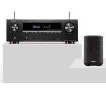 Denon AVR-X1700H 7.2 kanālu AV uztvērējs + Denon Home 150 Multiroom skaļrunis (melns), iebūvēts HEOS, WLAN, Bluetooth, AirPlay 2, saderīgs ar Alexa