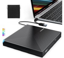 PeroBuno ārējais CD DVD disks, USB 3.0 un C tipa ārējais CD ierakstītājs, Plug & Play CD/DVD/+RW ārējais CD DVD atskaņotājs PC portatīvajam datoram iMac MacBook Pro/Air Windows 11/10/8/7/XP Linux Mac