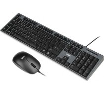 Tastatūras + peles komplekts ikms606 (usb 2.0; (us); melns, optiskais; 800 dpi)