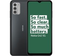 Nokia G42 5G ar 5G savienojumu, Android 13, 6,56 collu HD+ displeju, trīskāršu 50 MP KL kameru, akumulatora darbības laiku līdz 3 dienām, OZO 3D audio uztveršanu un QuickFix dizainu - pelēks