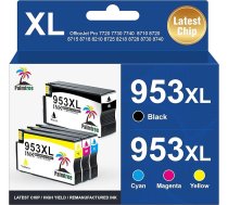 Palmtree 953XL atjaunotas kasetnes HP 953XL Multipack 953 XL printeru kasetnēm HP Officejet Pro 7720 Pro 7740 8715 8710 8210 8720 7730 8218 8730 8725 8718 8728 874 00 printerim (4 iepakojums)