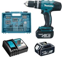 Makita dhp453rfx4 Urbjmašīna ar triecienatslēgu DHP453Z + 2 akumulatori 18 V 3 Ah Li-Ion + 74 piederumi + koferis