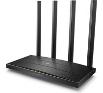 TP-Link Archer C6 divjoslu gigabitu WLAN maršrutētājs (867Mbit/s 5GHz + 300Mbit/s 2,4GHz, 4 gigabitu LAN pieslēgvietas, Mu-MIMO, IPTV, VPN, 4 ārējās antenas) melns