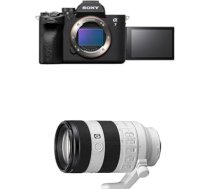 Sony Alpha 7 IV bezspoguļa pilna kadra kamera ekspertiem (33 megapikseļi, fokusēšana reālā laikā, sērijveida uzņemšana ar ātrumu 10 kadri sekundē, 4K 60p video, regulējams pilns skārienjūtīgais ekrāns) + objektīvs FE 70-200 f4 G2