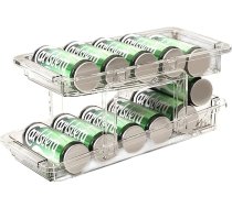 xocome Ledusskapja organizētājs Skārdeņu dozators Ledusskapja dzērienu organizētājs Ritošais skārdeņu dozators Ledusskapja alus kanna 250 ml / 330 ml Alus, soda, pops, kannas, uzglabāšanas krātuves organizācija
