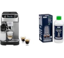 De'Longhi Magnifica Plus ECAM322.70.SB Pilnībā automātisks kafijas automāts ar LatteCrema piena sistēmu automātiskajam kapučīno, skārienjūtīgais displejs, papildu šota funkcija, x2 funkcija, sudraba/ melns ar DLSC 500