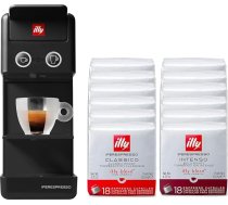illy Y3.3 Hyperespresso kafijas automāts melnā krāsā ar 216 Hyperespresso kapsulām (108 kapsulas Hyperespesso Classic un 108 kapsulas Hyperespesso Intenso)