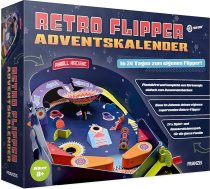 FRANZIS 67210 Retro Flipper Adventes kalendārs, 24 dienas, lai 24 dienu laikā iegūtu savā īpašumā pilnībā funkcionējošu Pinball mašīnu, bez plastmasas, bērniem no 8 gadiem