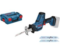 Bosch Professional 18 V sistēmas 18V akumulatora turpzāģis GSA 18V-LI C (ar 3x turpzāģa asmeni, bez akumulatora un lādētāja, iepakojumā L-BOXX 136)