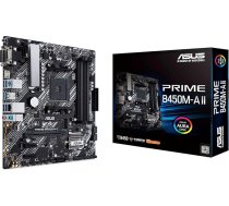 Asus Prime B450M-A II pamatplate, AM4 ligzda, maATX, AMD Ryzen, DDR4 atmiņa, M.2, 6 Gbps SATA, USB 3.1 Gen 2 Type-A, Aura Sync