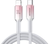 Crystal-Clear Series 30W USB-C - iPhone Lightning kabelis 1,2 m - balts
