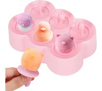 Mini popsicle veidnes, pašdarinātas silikona popsicle veidnes, atkārtoti lietojamas bērniem, rozā krāsā
