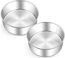 Joyfair 2 veidņu komplekts, 24 cm nerūsējošā tērauda apaļa kūku veidne, 7 cm augsta kūku cepšanas forma dzimšanas dienas/svētku/kristīgo/ Ziemassvētku kārtojumu kūkām, veselīga un netoksiska, mazgājama trauku mazgājamā mašīnā